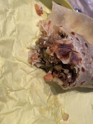 Healthy burrito with steak, so good