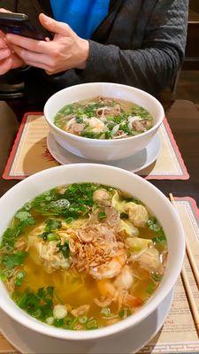 Egg noodle wonton soup and create your own :) so much flavor! I highly recommend.