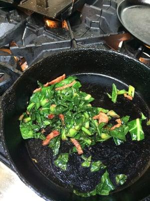 Fired collard greens