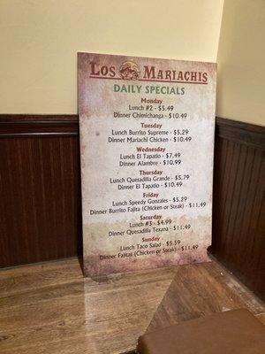 Daily Specials