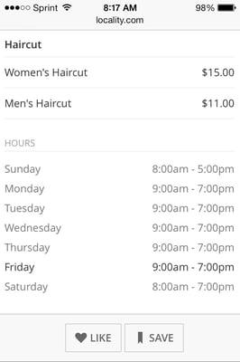 Barber hours