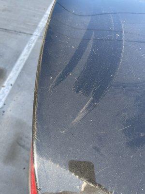 Another example of dust that remained on my car, five minutes after my "laser car wash"