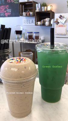 Frosted Animal Cookie Shake and limited time Green Gusher Tea