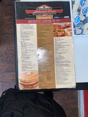 Breakfast menu