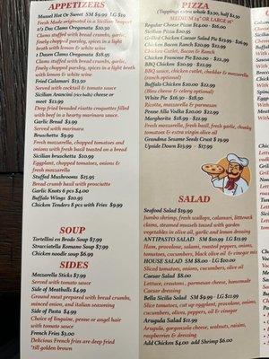 Menu inside, left