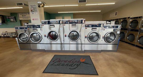 Extra large capacity machines that will get your laundry done in one load.