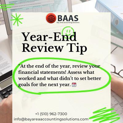 As the year comes to a close, conducting a year-end review is essential for your business's financial health and future planning#accounting