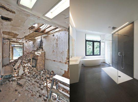 Bathroom before and after