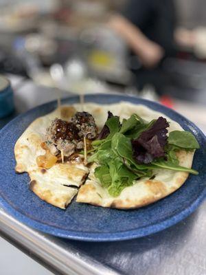 Lamb skewers naan bread