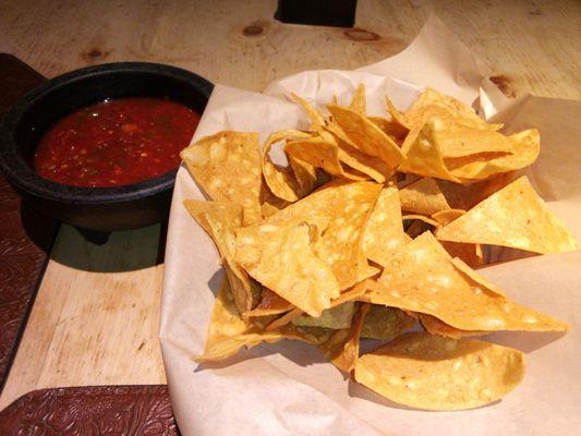 Chips and salsa (complementary first serving); else $5