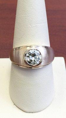 Custom Design* Bezel Set Diamond Solitaire Men's Ring.