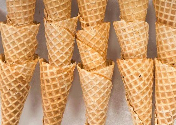 Hand rolled waffle cones made fresh  all day every day!