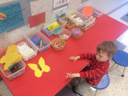 Craft station in the art room