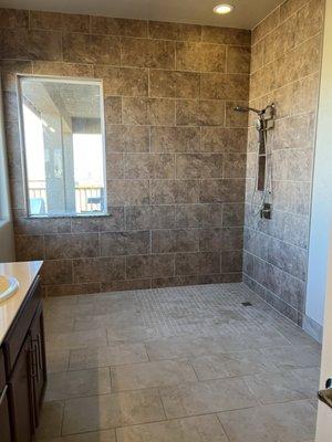 Master bathroom floor and shower remodel