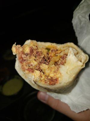 Chorizo breakfast burrito