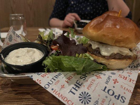 French onion house burger