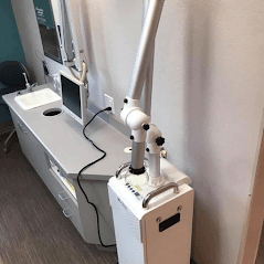 A pic of our ADS Extraoral Suction System. This is an extra measure we've taken to improve safety amongst patients and staff