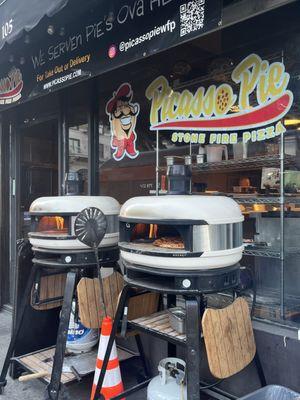 Exterior of Picasso Pie and its two ovens.