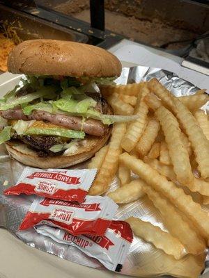 Mexican Burger with French Fries