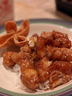 Sesame Chicken and Crab Wonton