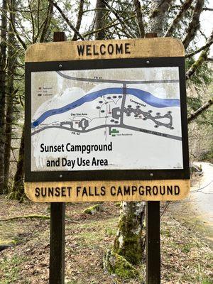 Sunset Falls Camping - the lay out