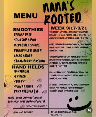 9/17-9/21 menu