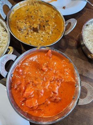 Butter chicken and Lamb