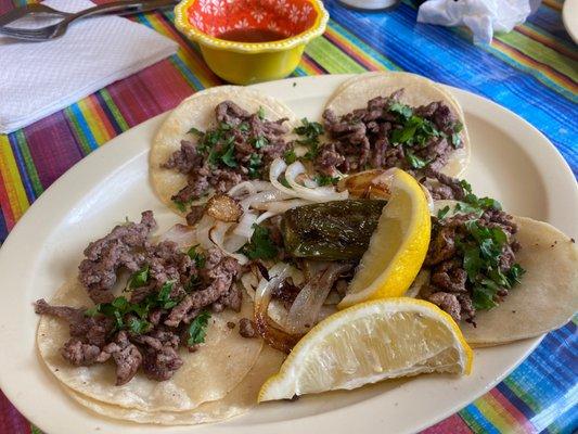 Mini tacos de asada