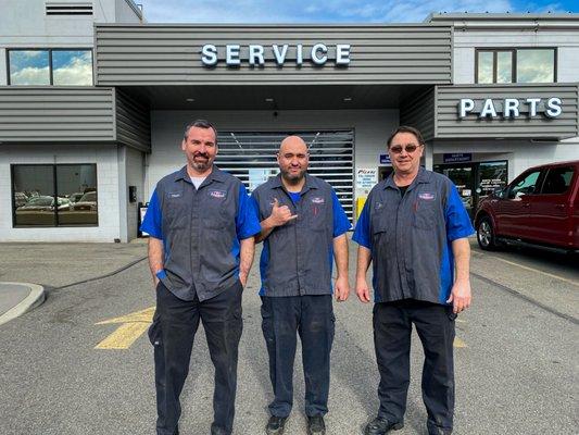 Our Ford Technicians are ready to help - from oil changes to brakes, transmission, AC, alignment, battery, maintenance, and more!