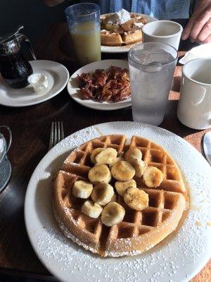 My Banana Foster waffle...  Great breakfast!