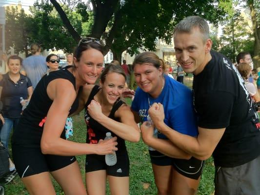 The wall cycling tug o war team.