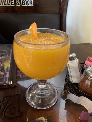 Mango Margarita with no salt rim-delish!