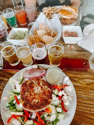 Crab Cake On Top of Greek Salad