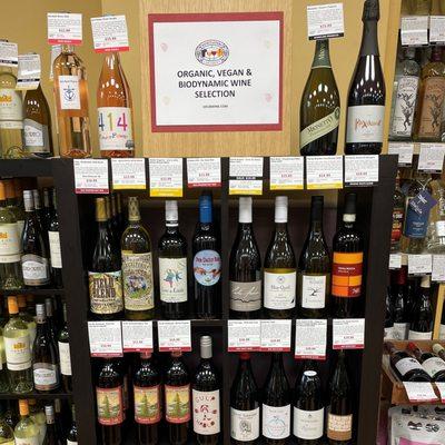 New Organic Wine Section