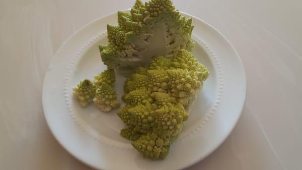 Sliced open the Romanesco. Is it a veggie or an object of art?