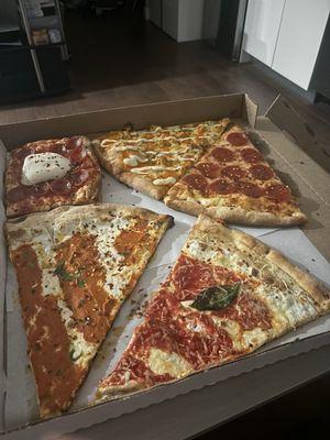 A variety of pizza