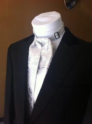 Custom made ascot tie. Made by ikes tailor shop