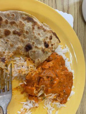 Half-eaten Chicken Tikka Masala and Dal Paratha (Sorry I didn't think to take a pic until later.)