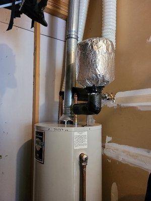 New Bradford White natural gas water heater installed.