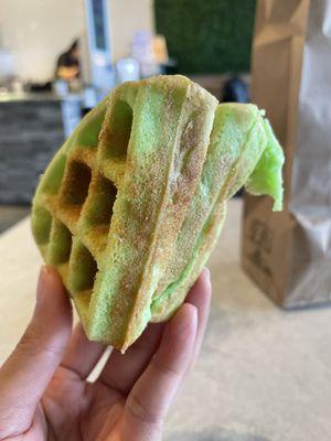 Pandan Coconut Waffle.