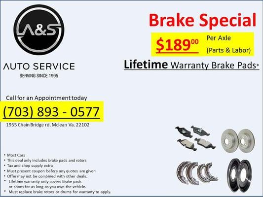 Brake Coupon ansautoservie.com *call for details *can not be combined with other offers