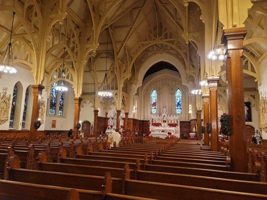 Interior from rear toward altar