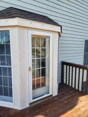 New storm door and trim all around