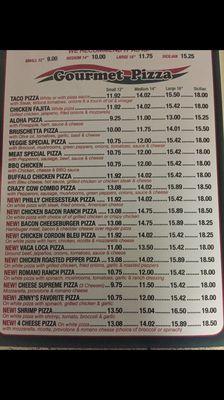 Specialty Pizza Options