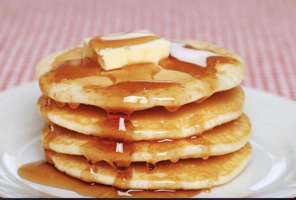 Tall stack of pancakes