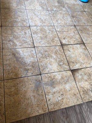 Grout filth after scrubber