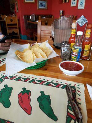 Best canned salsa and paper thin chips.