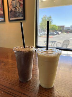 Java chip shot (left)  Orange cream refresher (right)