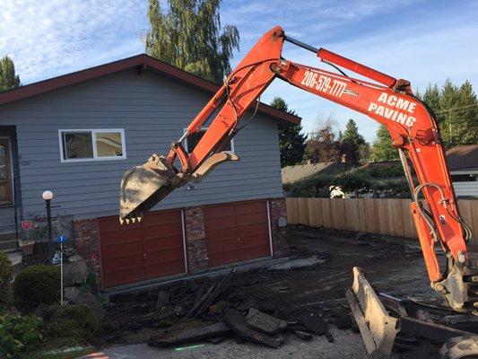 Removing asphalt in West Seattle