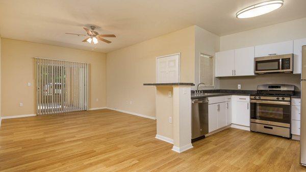 Hard surface flooring in select apartments